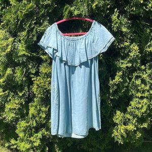 Zara off the shoulder dress with pockets